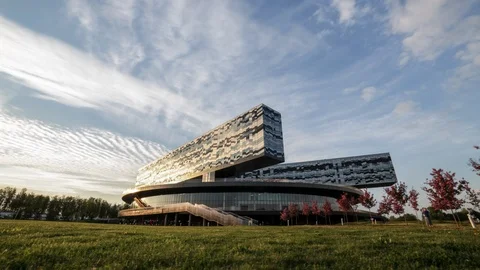 Urban building, evening Stock Footage 104525697