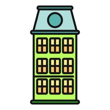 Urban building flat icon representing architecture and real estate Stock Illustration