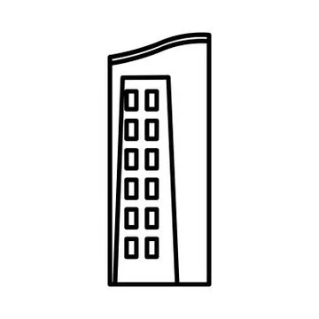 Urban building tower structure icon thick line Ilustración de archivo