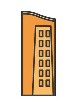 Urban building tower structure icon Ilustración de archivo
