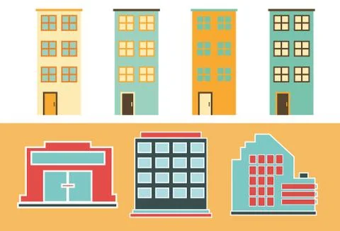 Urban Buildings. Stock Illustration