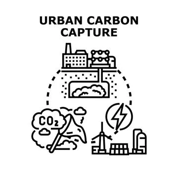 Urban carbon capture storage process technology Stock Illustration