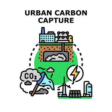 Urban carbon capture storage process technology Stock Illustration