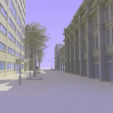 Urban Center Pedestrian Street 2 3D Model