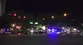 Urban City Intersection At Night Police Car With Flashin Lights HD HD Footage