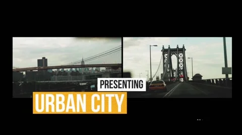 Urban city template After Effects stock