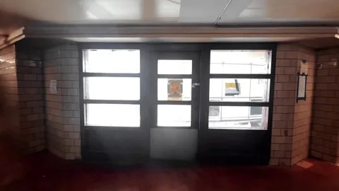 Urban Cityscape View from Elevated Window - Gritty NYC Street Scene Stock Footage 329503744