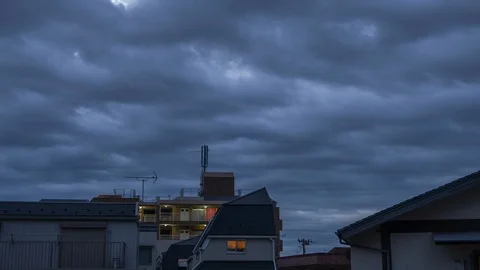 Urban Cloud Timelapse Stock Footage 99517904
