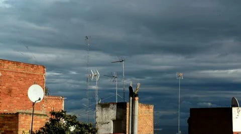Urban clouds timelapse Stock Footage 12518596