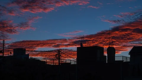 Urban Clouds Timelapse Stock Footage 97661548