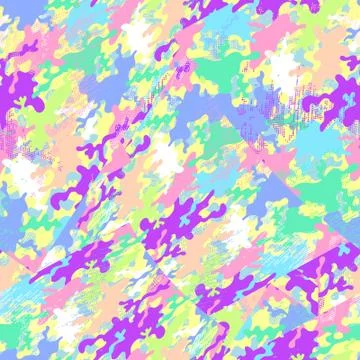 Urban colorful abstract pattern with hand drawn wave shapes. Seamless backdrop Stock Illustration