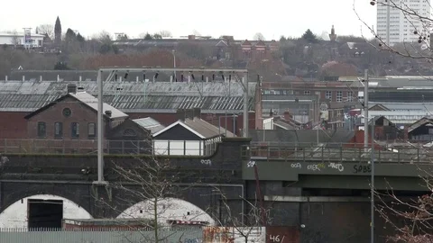 Urban Commuter Train Stock Footage 76326800