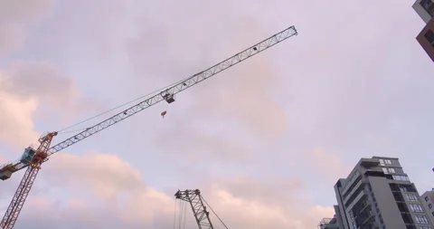 Urban construction crane Stock Footage 255157755