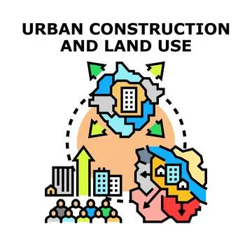 Urban construction land use concept vector illustration Stock Illustration