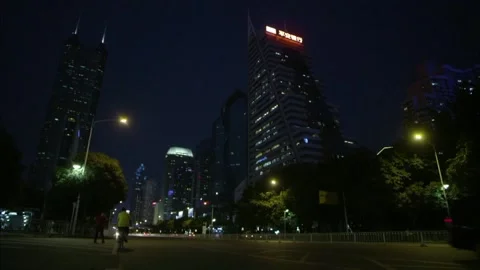 Urban construction at night Stock Footage 235268918