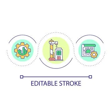 Urban construction site loop concept icon イラスト素材