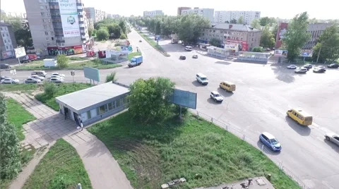 Urban crossroads with height. Shooting quadrocopters Video stock 54656341