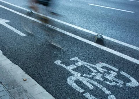 Urban cycle lane Stock Photos