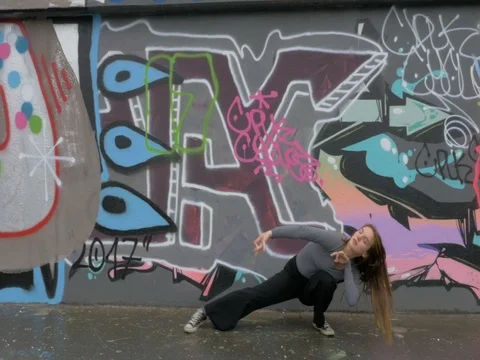 Urban Dancing in the Rain Stock Footage