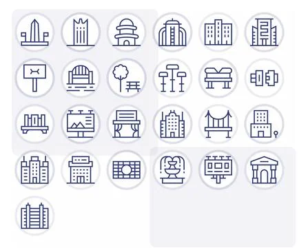 Urban Design Complete Vector Package with 25 256x256 Regular Line Detail En.. イラスト素材