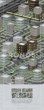 Urban Design Webinar Banner Template With 3D Illustration PSD Template