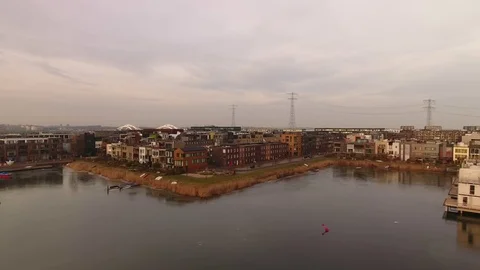 Urban development in Amsterdam, aerial. Stock Footage 72128665