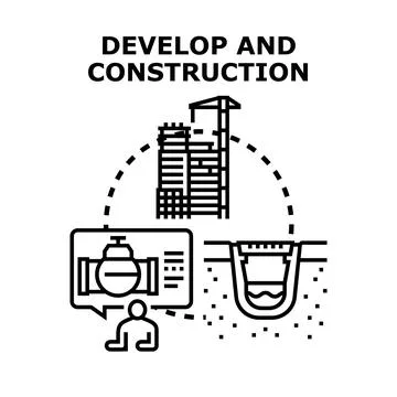 Urban development and construction planning process Stock Illustration