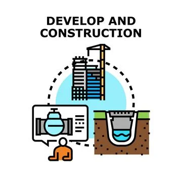 Urban development and construction planning process Stock Illustration