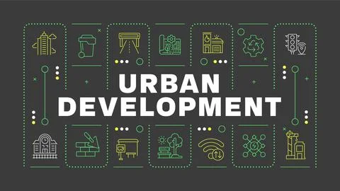 Urban development black word concept Stock Illustration