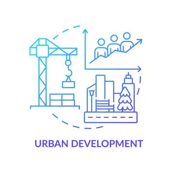Urban development blue gradient concept icon Illustrazione stock
