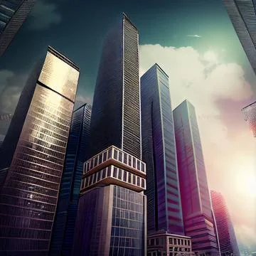 Urban development city building Ilustración de archivo