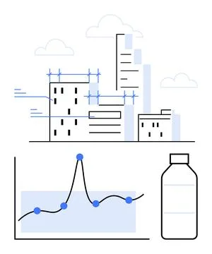Urban Development, Data Trends and Sustainable Solutions A Modern Perspective Stock Illustration