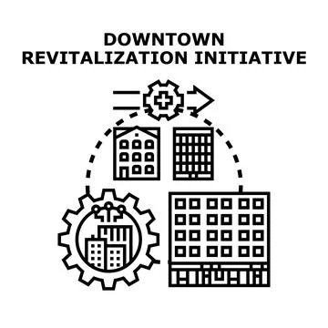 Urban development improving city infrastructure and community well being 库存插图