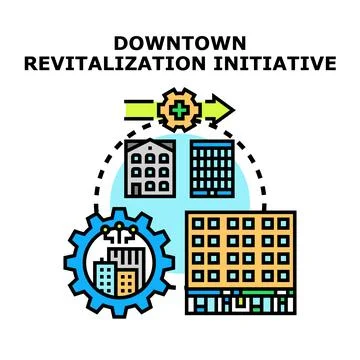 Urban development improving city infrastructure and community well being Stock Illustration