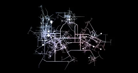 Urban Development Networks In Expanding Districts Showing Transport Mapping Stock Footage 340304810