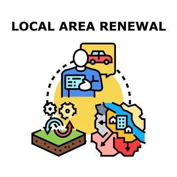 Urban development planning local area renewal process Stock Illustration