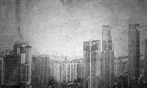 Urban development project Stock Illustration