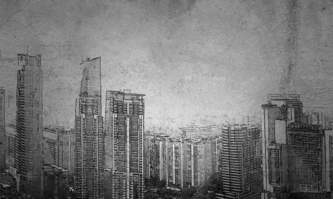 Urban development project Stock Illustration