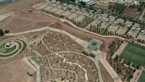Urban development projects in rural Amman with public spaces and football fields Stock Footage 297240603