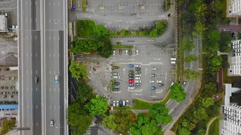 Urban development, roads and parking lots Stock Footage 73422244