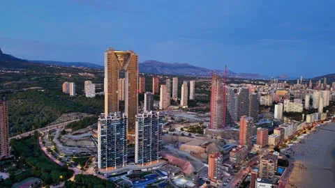 Urban Development Scene With Significant Skyscrapers And Active Building Sites Stock Footage 323563088