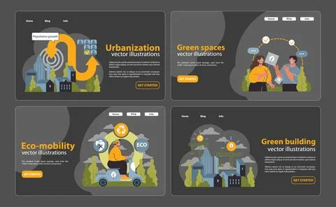 Urban development set. Flat vector illustration Illustrazione stock