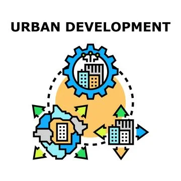 Urban development strategy planning and city growth concept Stock Illustration