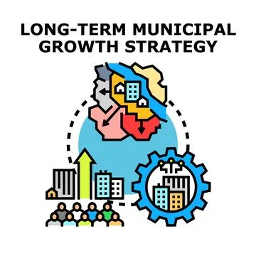 Urban development strategy planning for community growth Stock Illustration