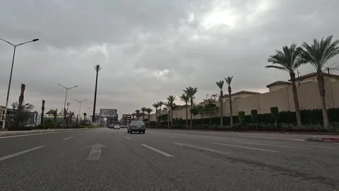 Urban Drive Through Active Streets New Cairo Showing Buildings Traffic Vehicles Stock Footage 330105462
