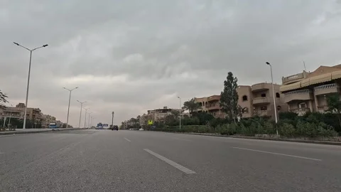 Urban Drive Through Active Streets New Cairo Showing Buildings Traffic Vehicles Stock Footage 330106190