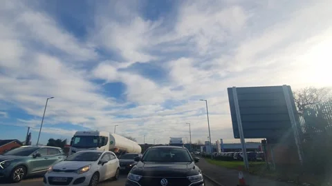 Urban Drive Through Coventry City Street View During Partly Sunny Day Stock Footage 328285449