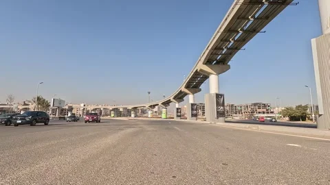 Urban Drive Through Orderly City Residential Streets New Cairo Showing Buildings Stock Footage 329813997