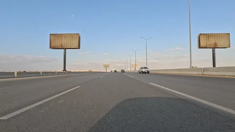 Urban Drive Through Spacious Roads New Cairo Showing Buildings Traffic Life Stock Footage 329780640
