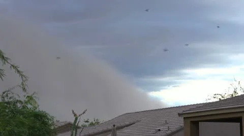 Urban Dust Storm Stock Footage